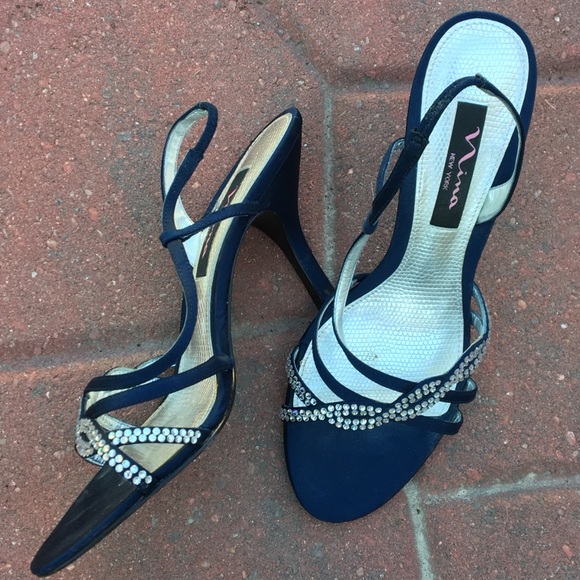 Nina Shoes - Nina New York Navy Blue Strappy Heel Sandals
